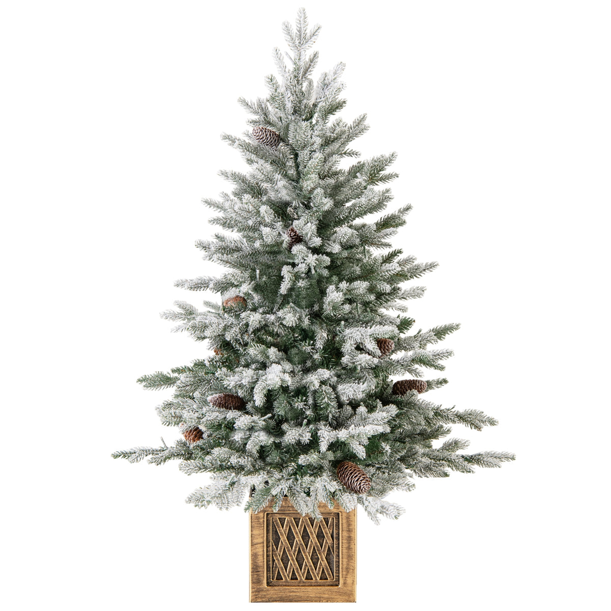 4 FT Pre-lit Artificial Entrance Christmas Tree 100 LED Lights-Christmas Trees-DECOROLALA