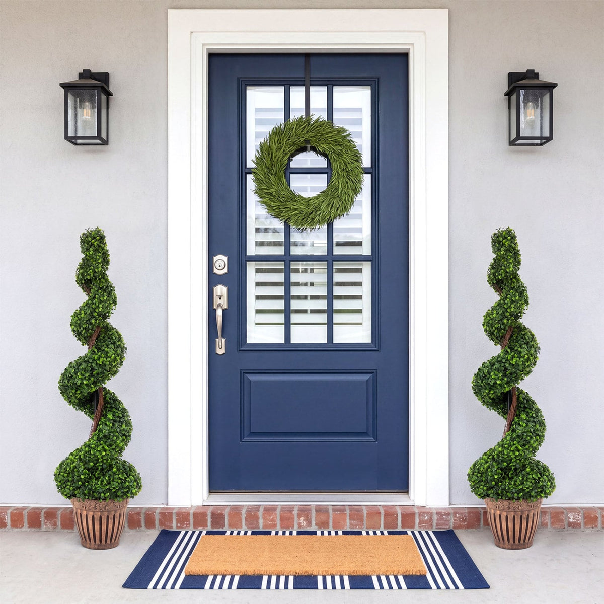4 Feet Artificial Boxwood Spiral Green Leaves Tree-Artificial Plants-DECOROLALA