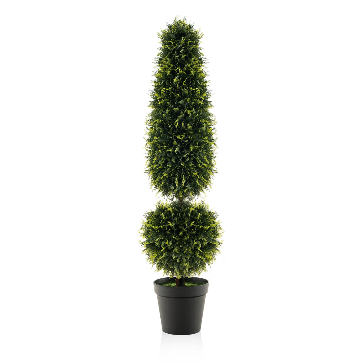 4 Feet Artificial Boxwood Topiary Tree with Natural Vines and PE Leaves-Green-Artificial Plants-DECOROLALA
