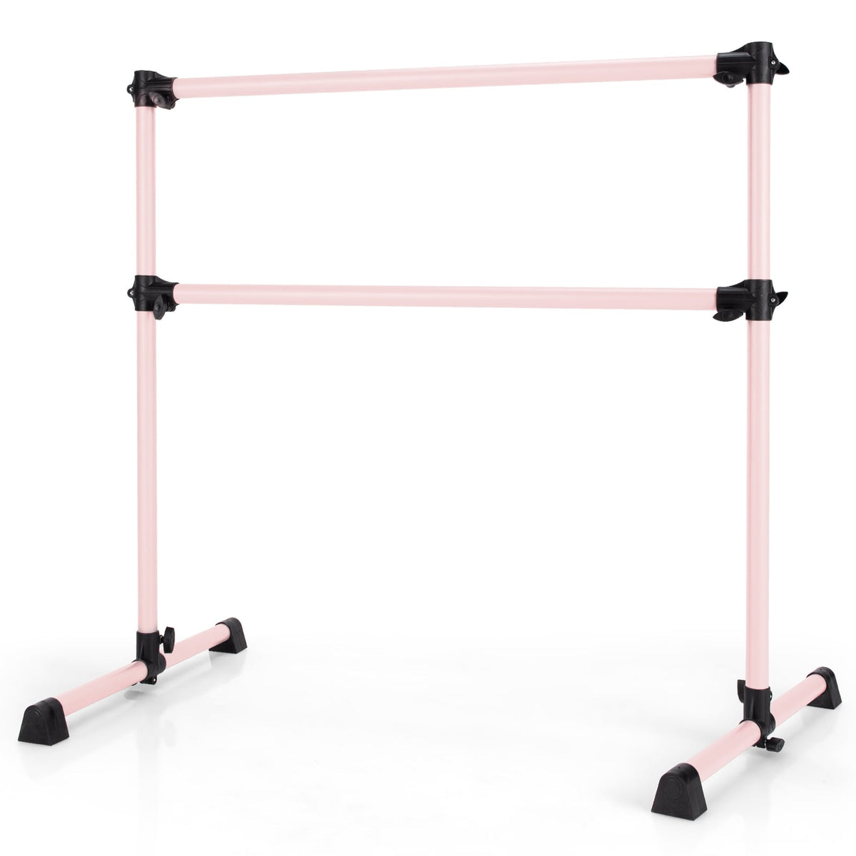 4 Feet Double Ballet Barre Bar with Adjustable Height-Pink-Yoga Accessories-DECOROLALA
