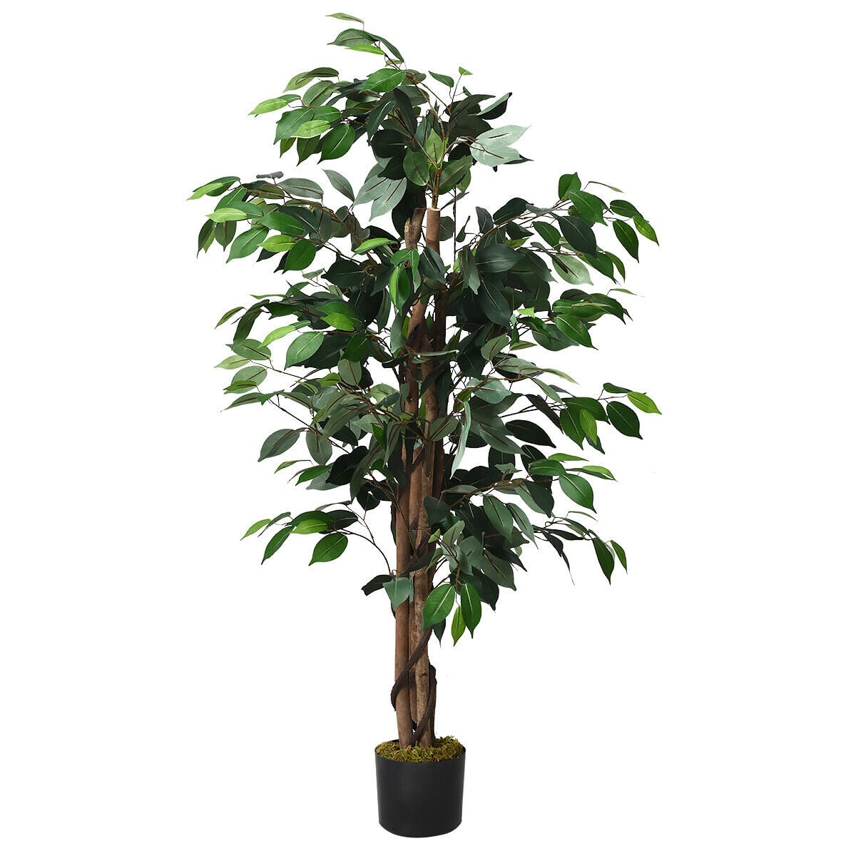 4 Feet Outdoor Trunks Artificial Ficus Silk Tree-Artificial Plants-DECOROLALA