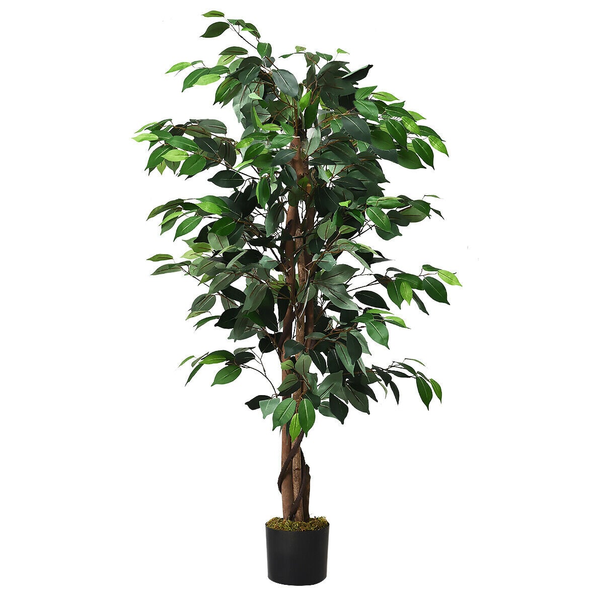 4 Feet Outdoor Trunks Artificial Ficus Silk Tree-Artificial Plants-DECOROLALA