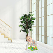 4 Feet Outdoor Trunks Artificial Ficus Silk Tree-Artificial Plants-DECOROLALA