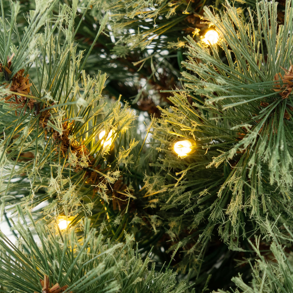 4 Feet Pre-Lit Potted Christmas Tree Pine Needles-Christmas Trees-DECOROLALA