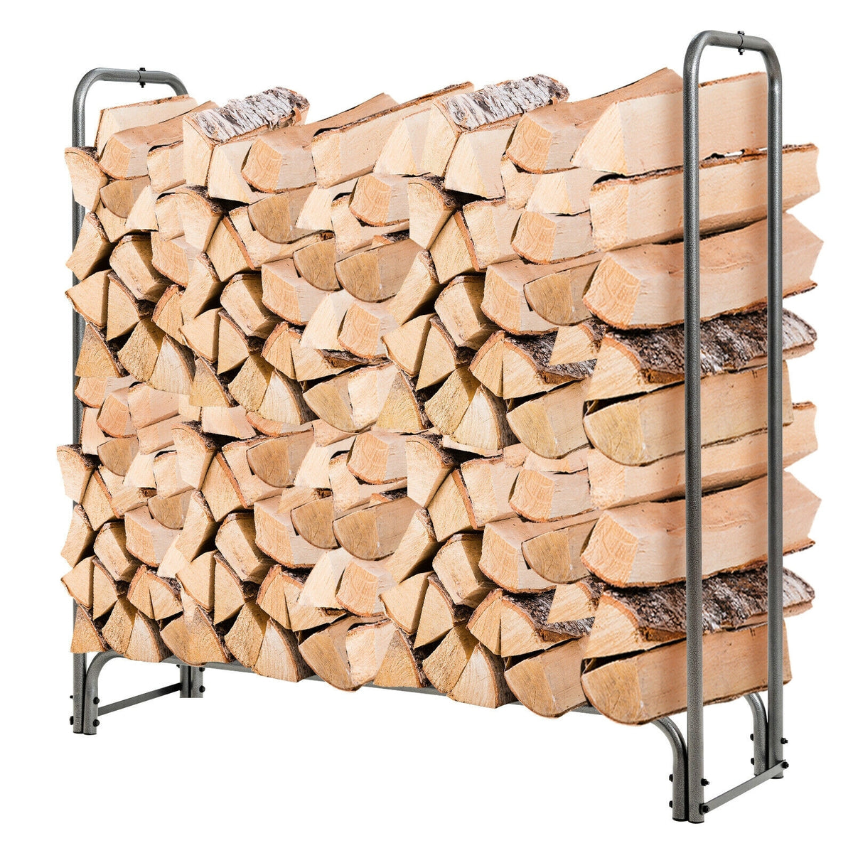 4 Feet/5 Feet/6 Feet/8 Feet Firewood Storage Log Rack-4 Feet-Log Racks & Carriers-DECOROLALA