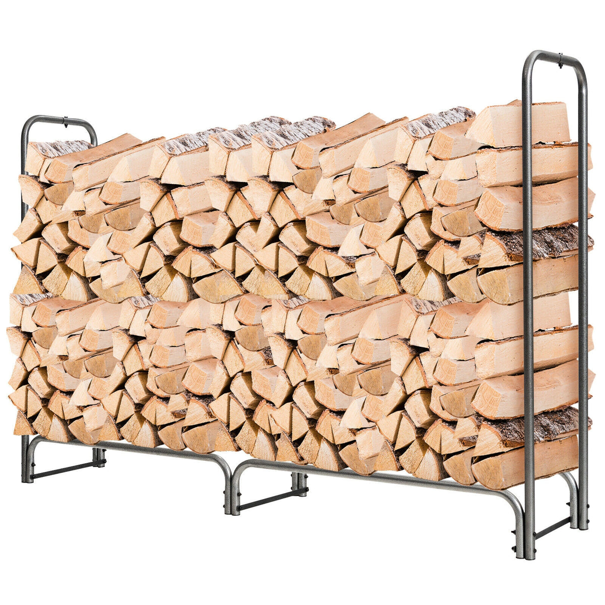 4 Feet/5 Feet/6 Feet/8 Feet Firewood Storage Log Rack-6 Feet-Log Racks & Carriers-DECOROLALA