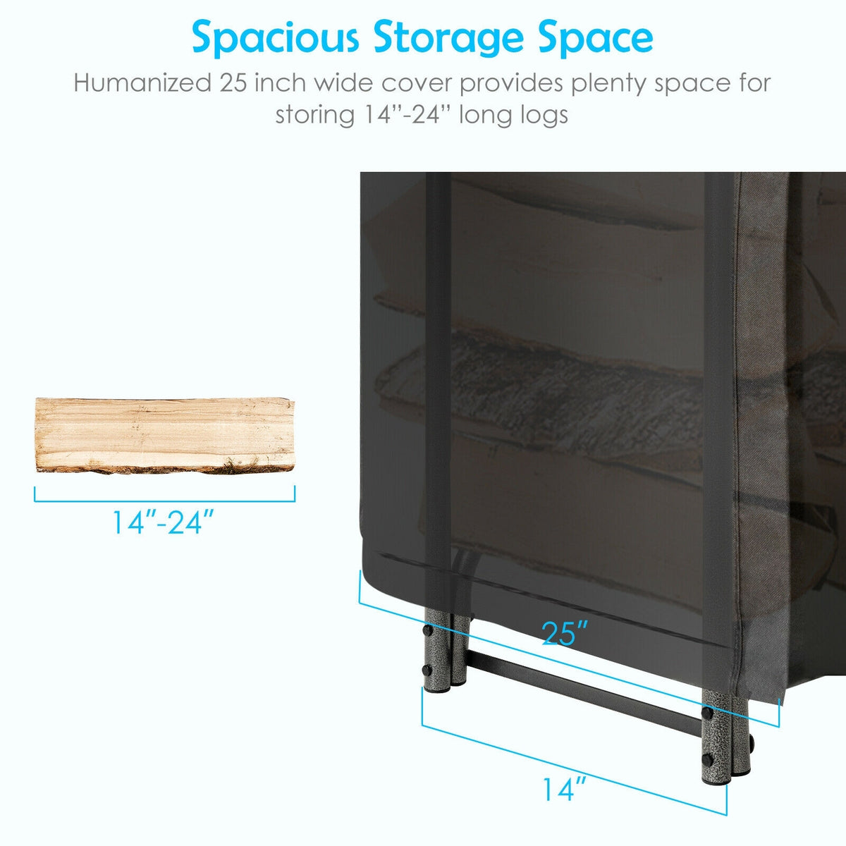 4 Feet/5 Feet/6 Feet/8 Feet Firewood Storage Log Rack-8 Feet-Log Racks & Carriers-DECOROLALA