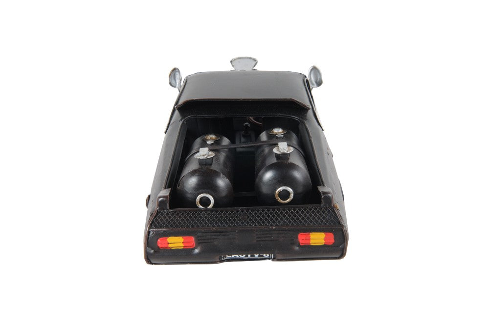 4" Gray Metal Hand Painted Model Car Tabletop Sculpture-Sculptures-DECOROLALA