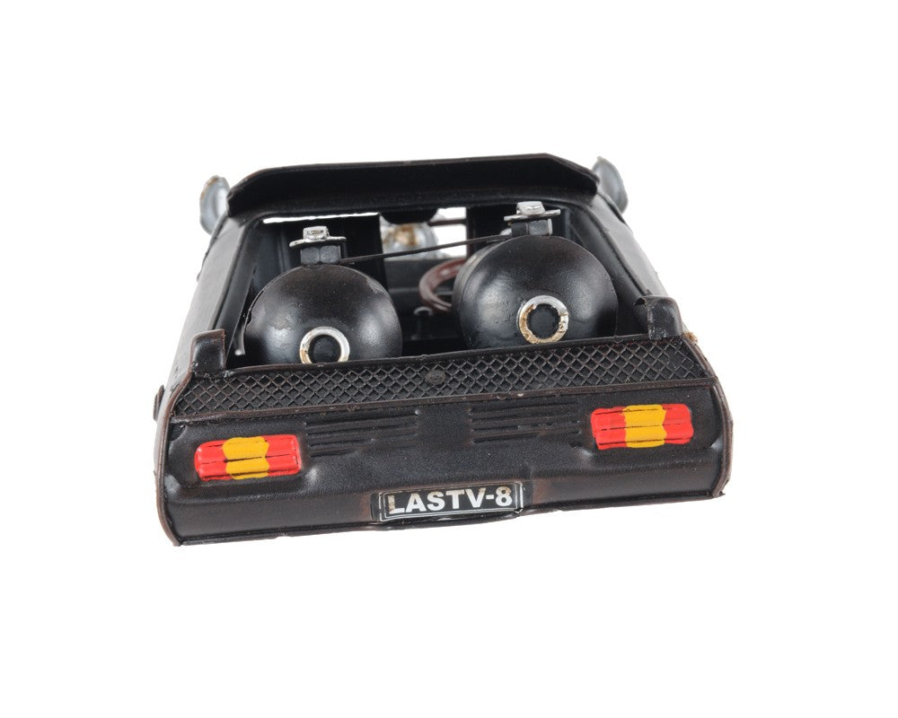 4" Gray Metal Hand Painted Model Car Tabletop Sculpture-Sculptures-DECOROLALA