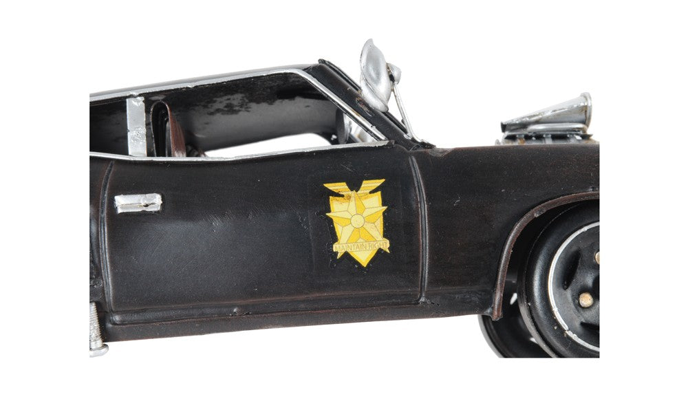4" Gray Metal Hand Painted Model Car Tabletop Sculpture-Sculptures-DECOROLALA
