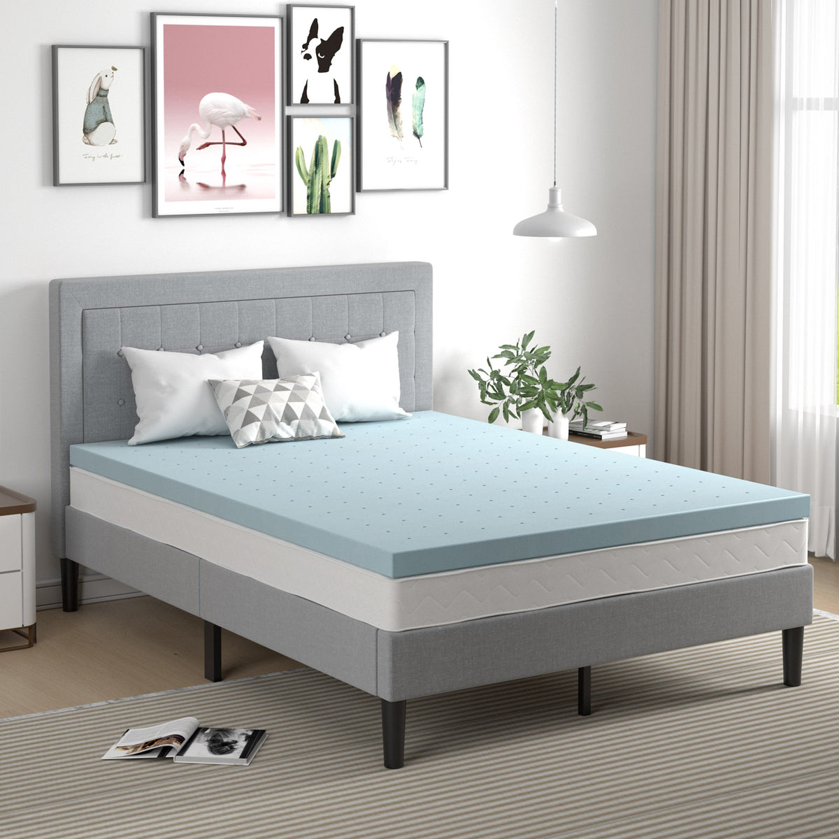 4 Inch Gel Injection Memory Foam Mattress Top Ventilated Mattress Double Bed-Full Size-Mattresses-DECOROLALA