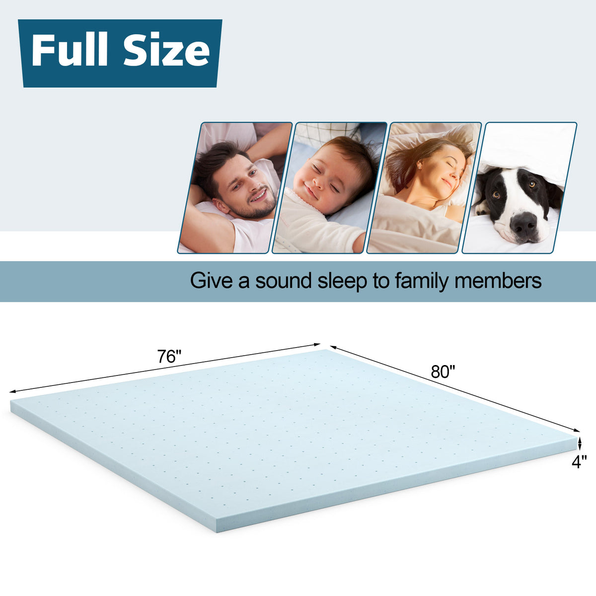 4 Inch Gel Injection Memory Foam Mattress Top Ventilated Mattress Double Bed-King Size-Mattresses-DECOROLALA