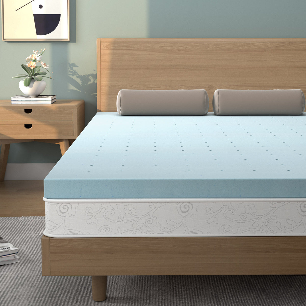 4 Inch Gel Injection Memory Foam Mattress Top Ventilated Mattress Double Bed-King Size-Mattresses-DECOROLALA