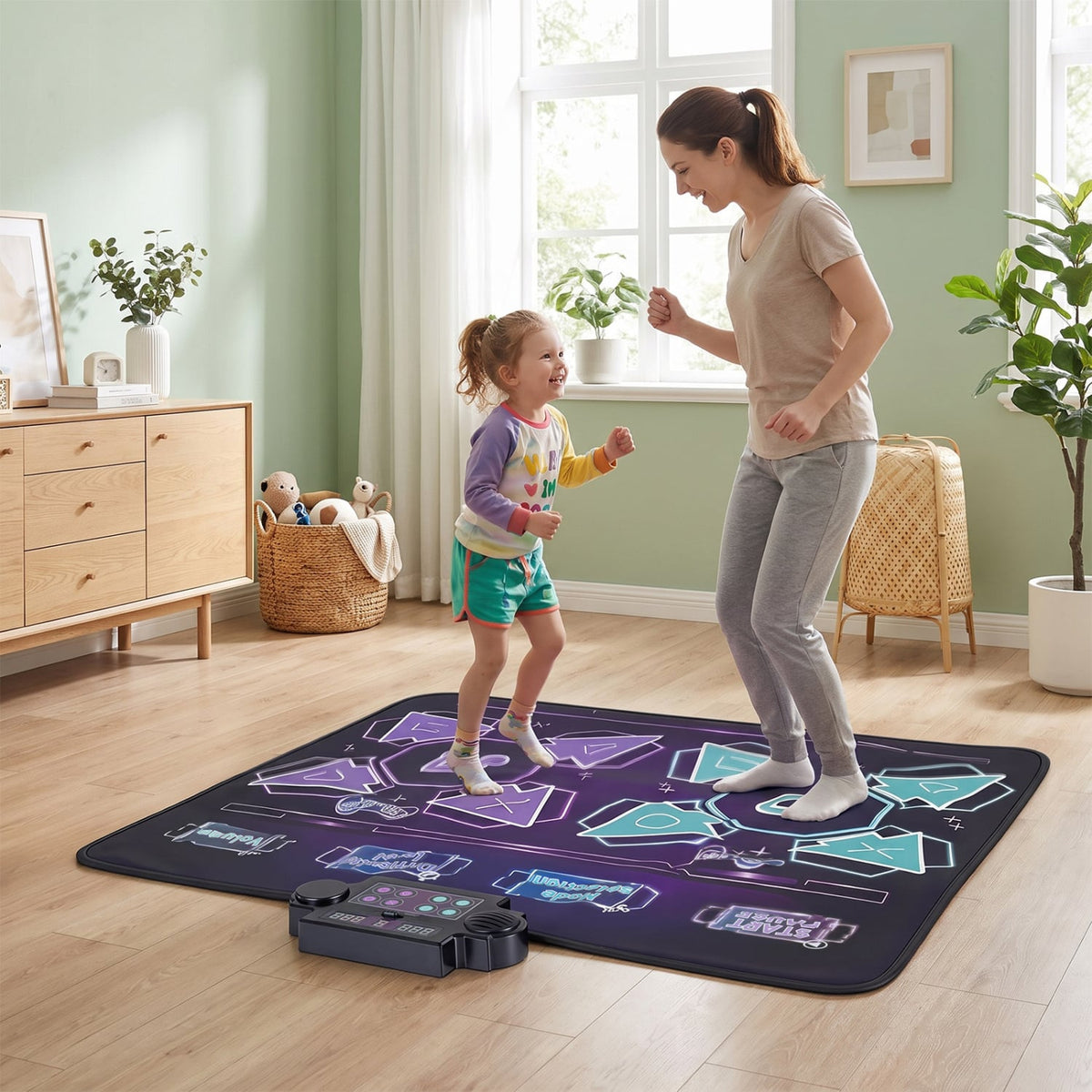 4 Modes Electronic Kids Dance Mat with 8 Levels 8 Songs and 3 LED Speeds-Baby Gyms & Playmats-DECOROLALA
