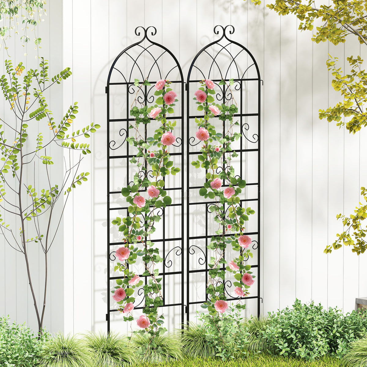 4 Pack 71" x 20" Metal Garden Trellis for Outdoor Climbing Plants-Plant Supports-DECOROLALA