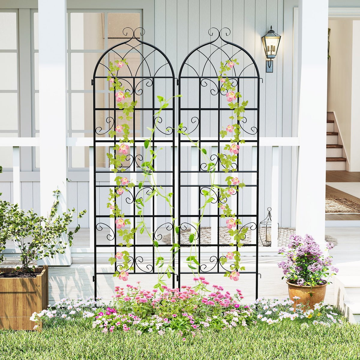 4 Pack 71" x 20" Metal Garden Trellis for Outdoor Climbing Plants-Plant Supports-DECOROLALA