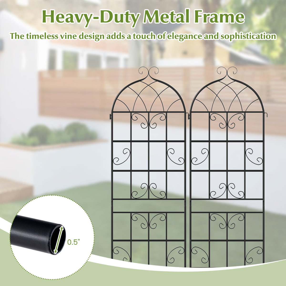 4 Pack 71" x 20" Metal Garden Trellis for Outdoor Climbing Plants-Plant Supports-DECOROLALA