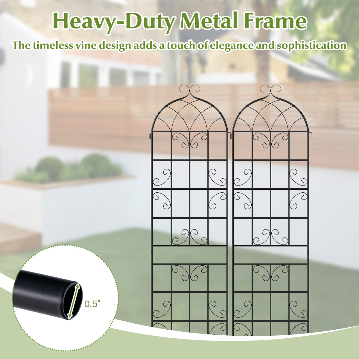 4 Pack 86" x 20" Metal Garden Trellis for Outdoor Climbing Plants-Plant Supports-DECOROLALA