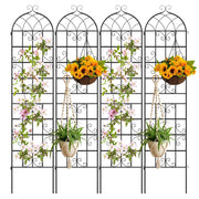 4 Pack 86" x 20" Metal Garden Trellis for Outdoor Climbing Plants-Plant Supports-DECOROLALA