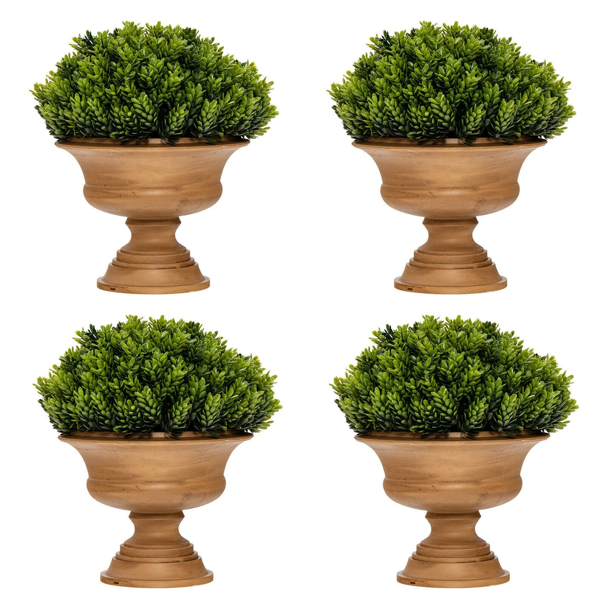 4 Pack Artificial Boxwood Topiary Trees-Artificial Plants-DECOROLALA