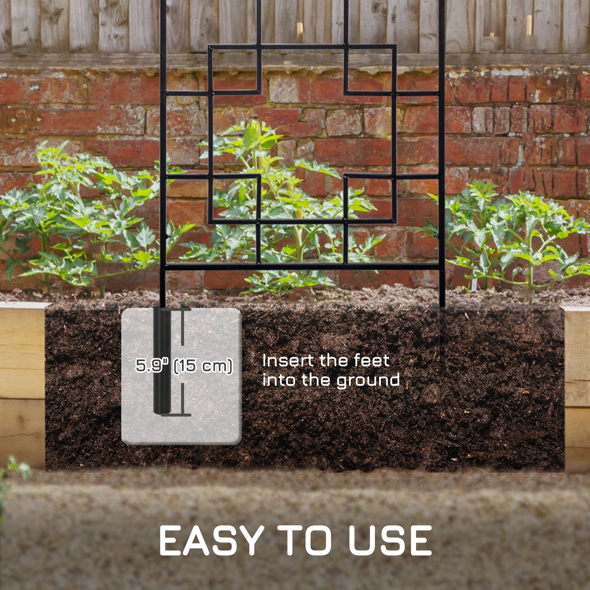 4-Pack Metal Garden Trellis - Black 72" Outdoor Grid Panels-DECOROLALA