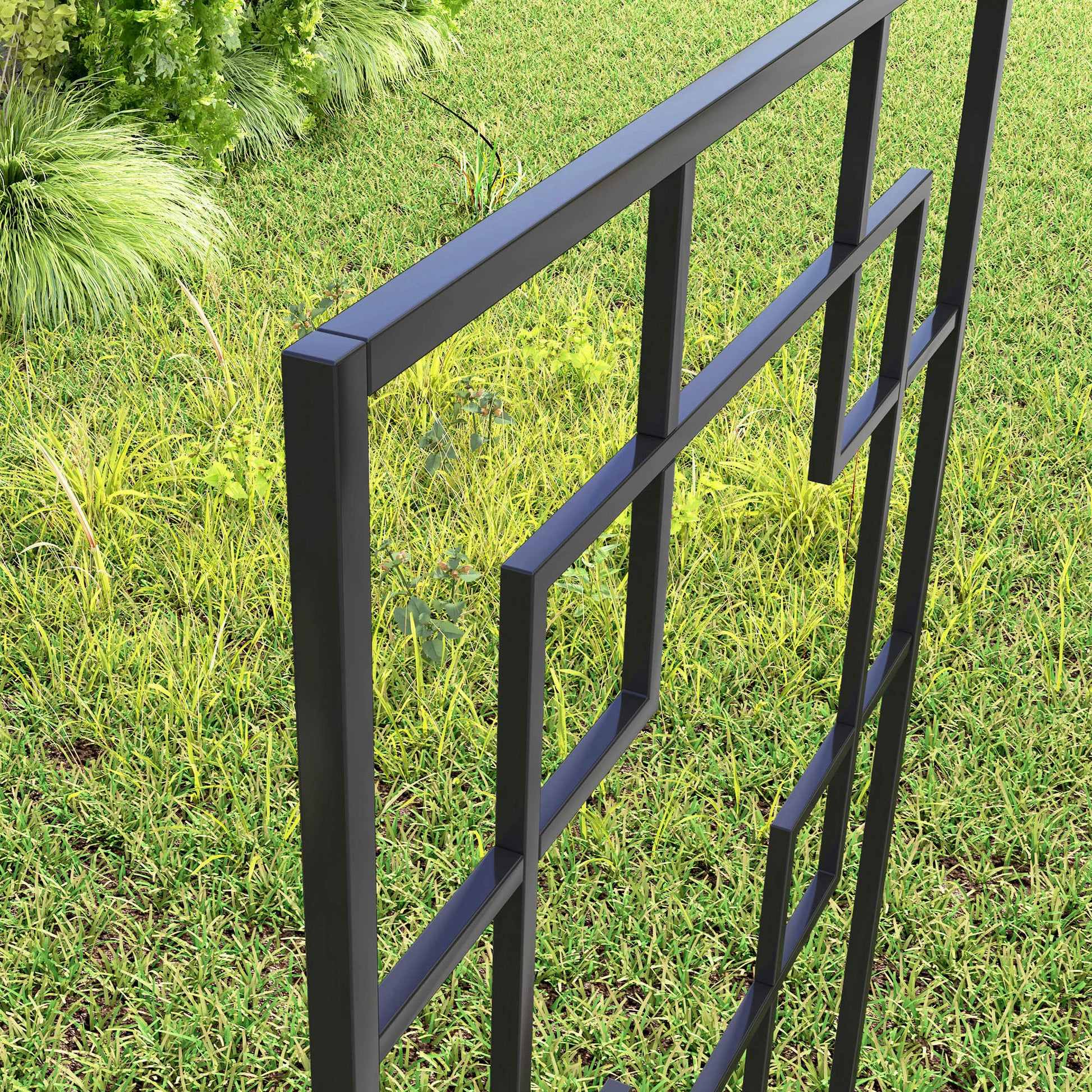 4-Pack Metal Garden Trellis - Black 72" Outdoor Grid Panels-DECOROLALA