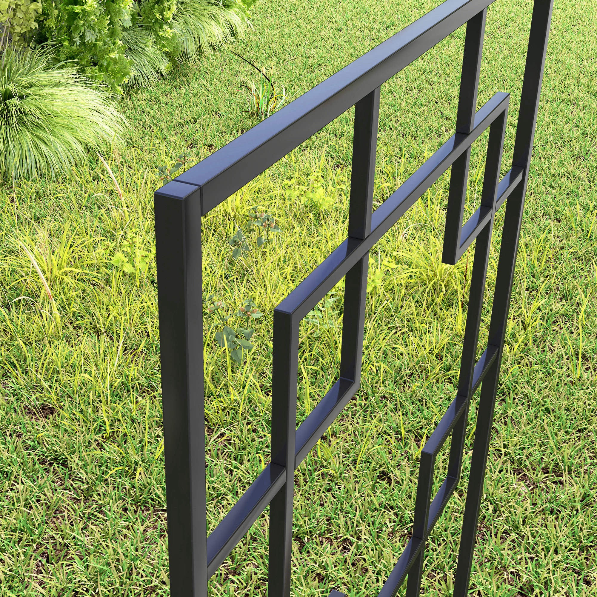 4-Pack Metal Garden Trellis - Black 72" Outdoor Grid Panels-DECOROLALA