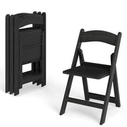4 Pack Resin Folding Chairs with Padded Seat-Black-Dining Chairs-DECOROLALA