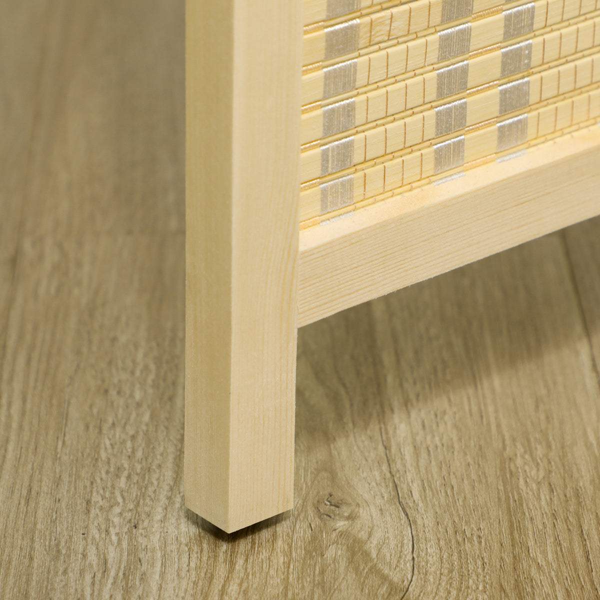 4-Panel Woven Bamboo Room Divider - 71" Natural Wood-Home Furnishings > Living Room Furniture > Room Dividers-DECOROLALA