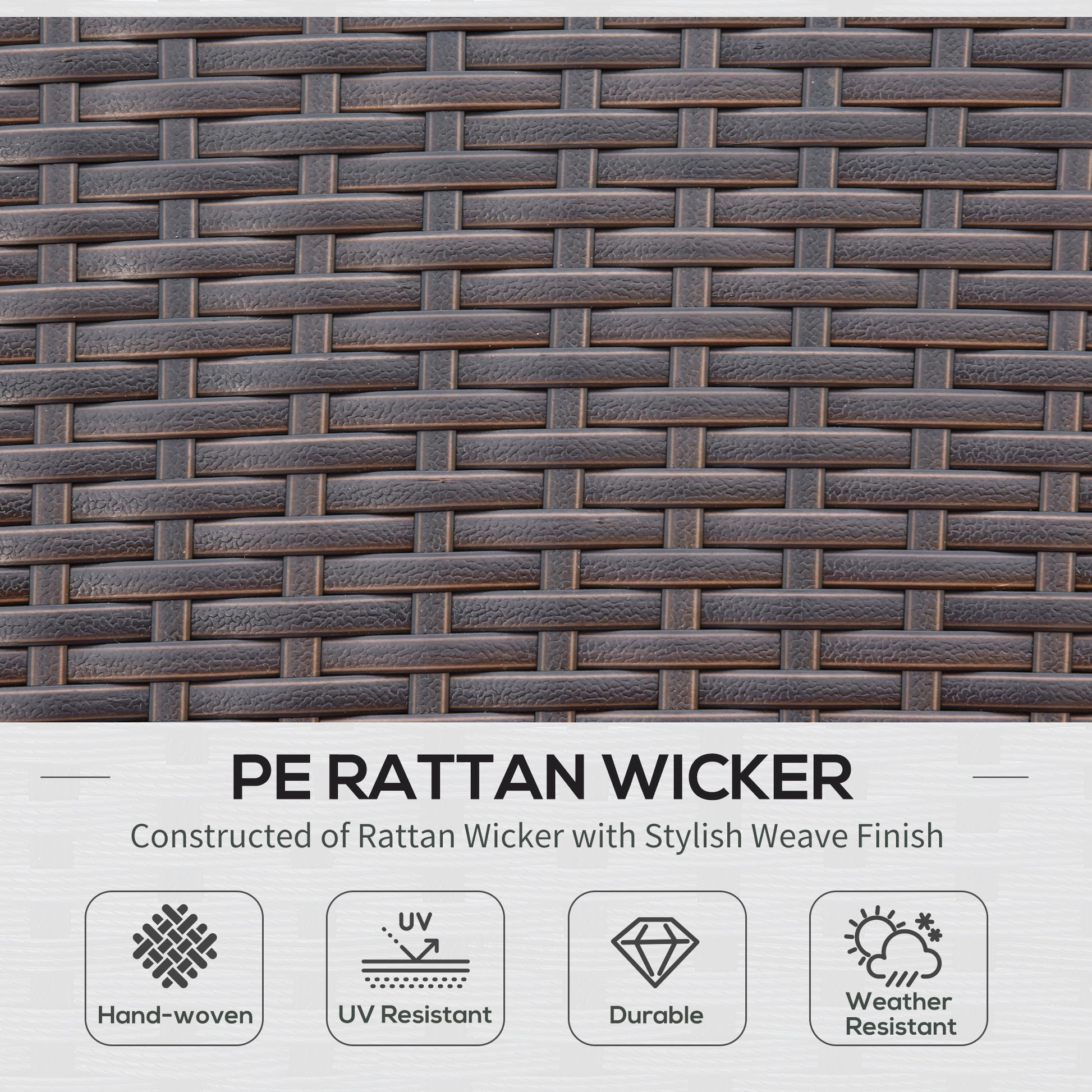 4 Pc PE Rattan Patio Sofa Set w/ Tea Table - Red-DECOROLALA