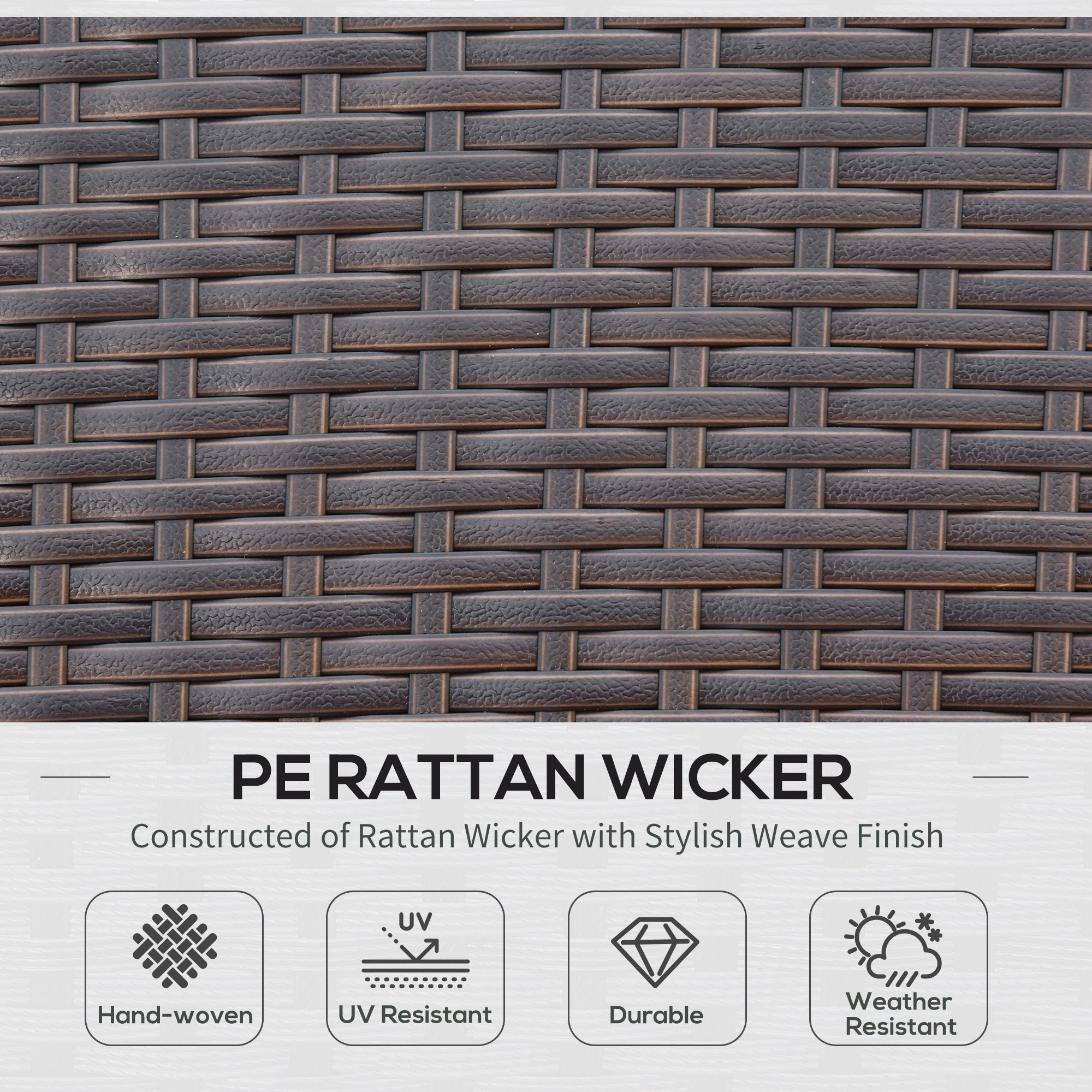 4 Pc PE Rattan Patio Sofa Set w/ Tea Table - Red-DECOROLALA