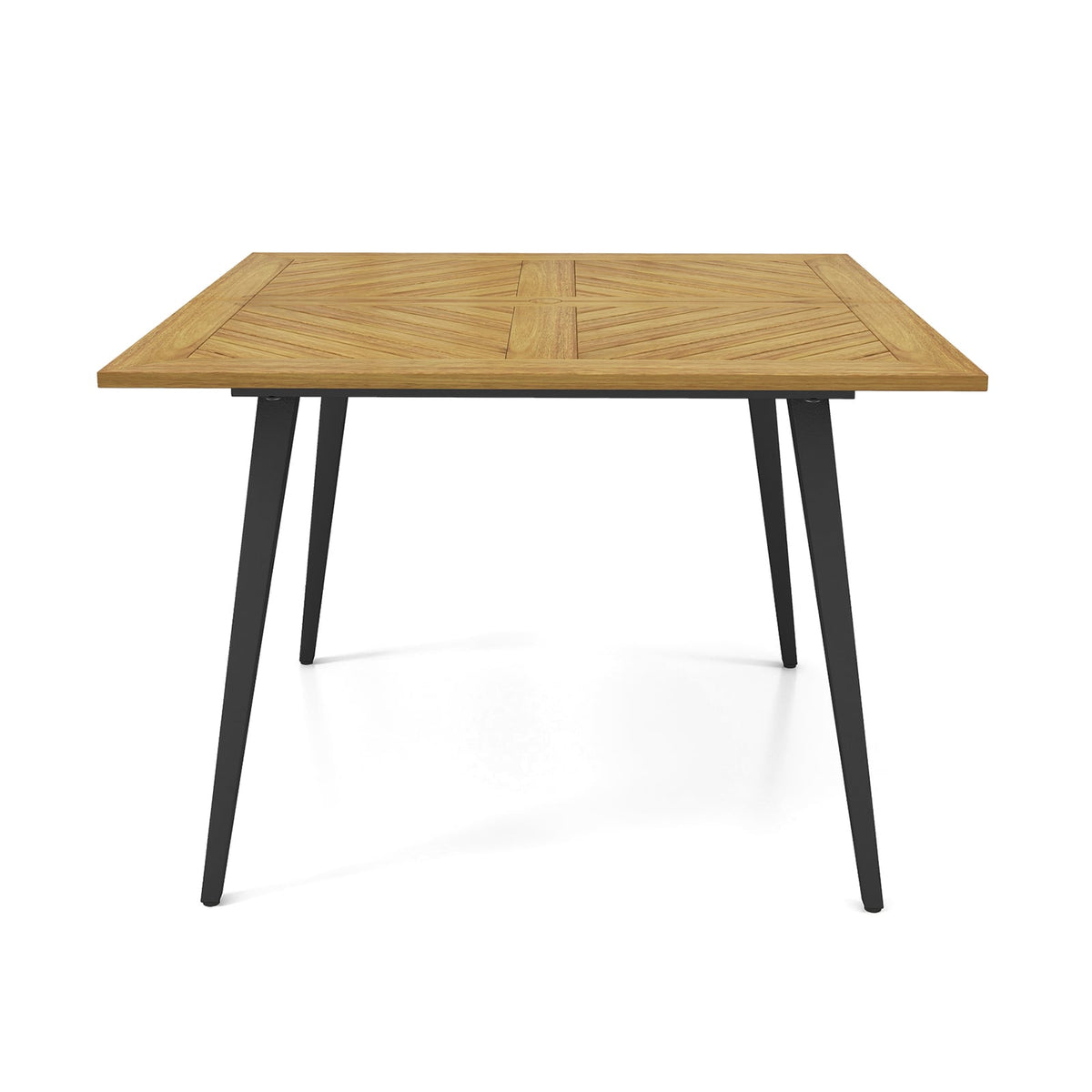 4-Person Acacia Wood Outdoor Dining Table for Garden Poolside and Backyard-Patio Dining Tables-DECOROLALA