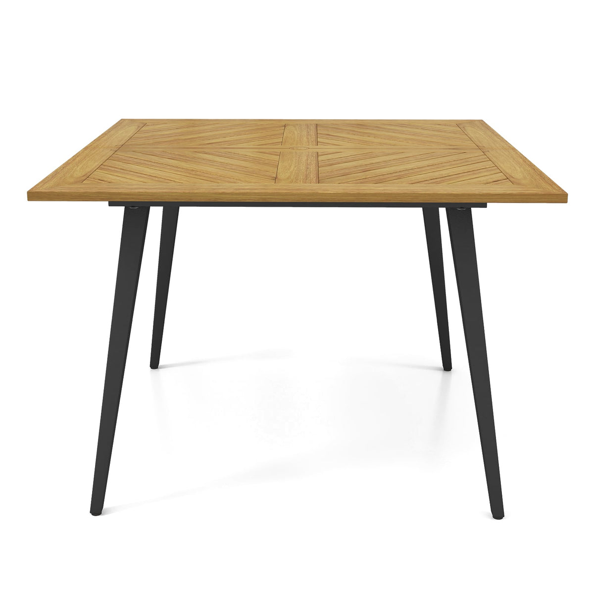 4-Person Acacia Wood Outdoor Dining Table for Garden Poolside and Backyard-Patio Dining Tables-DECOROLALA