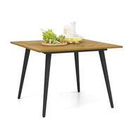 4-Person Acacia Wood Outdoor Dining Table for Garden Poolside and Backyard-Patio Dining Tables-DECOROLALA