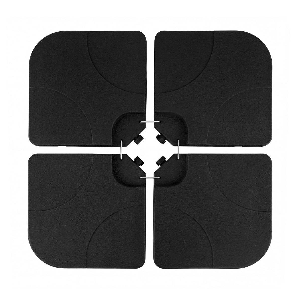4-Piece Cantilever Offset Base 164 LBS Heavy-Duty Square with U-Locking Pins-Black-Outdoor Umbrella Bases-DECOROLALA
