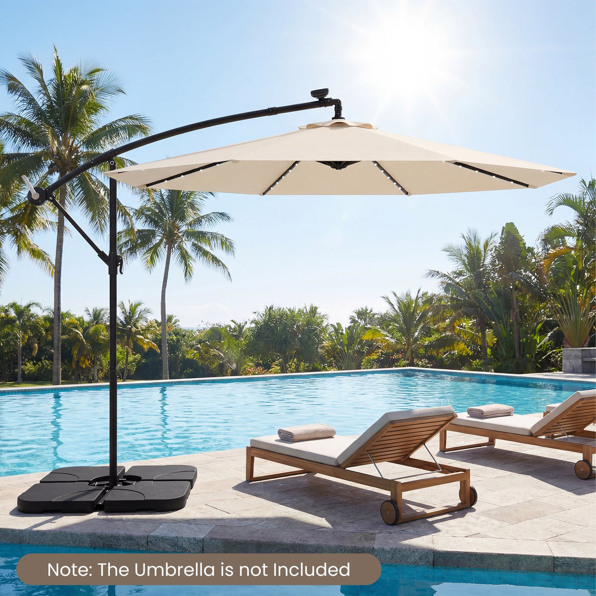 4-Piece Cantilever Offset Base 164 LBS Heavy-Duty Square with U-Locking Pins-Black-Outdoor Umbrella Bases-DECOROLALA