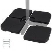 4-Piece Cantilever Offset Base 164 LBS Heavy-Duty Square with U-Locking Pins-Black-Outdoor Umbrella Bases-DECOROLALA