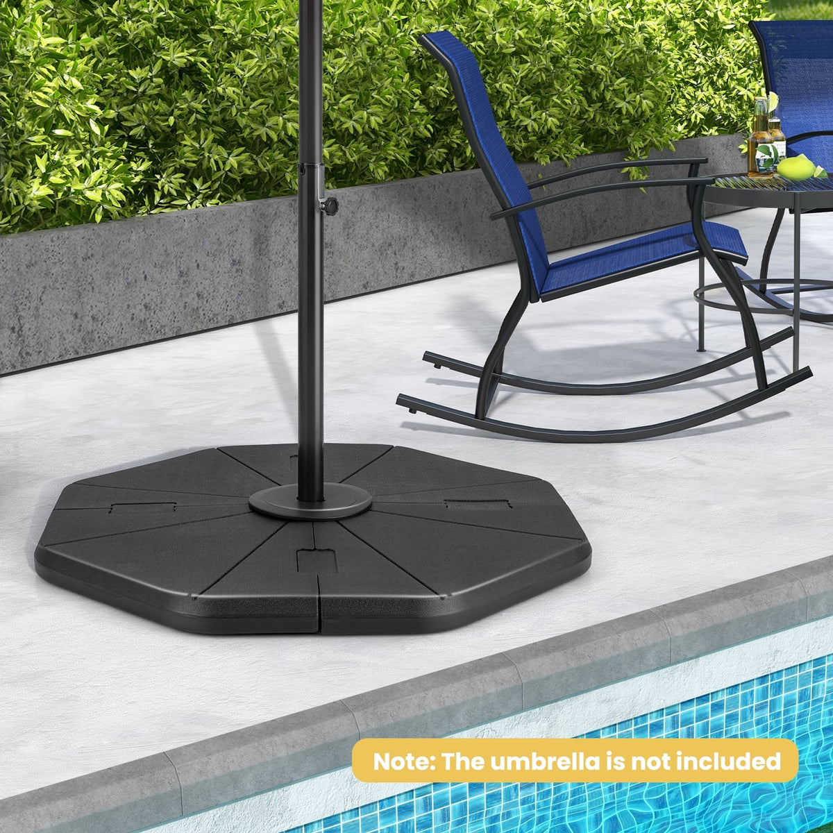4-Piece Fillable Umbrella Base Stand for Garden Yard Poolside-Outdoor Umbrella Bases-DECOROLALA