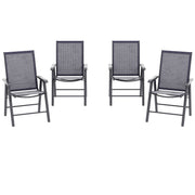 4-Piece Folding Chair Set Dark Grey - Outdoor Patio-DECOROLALA