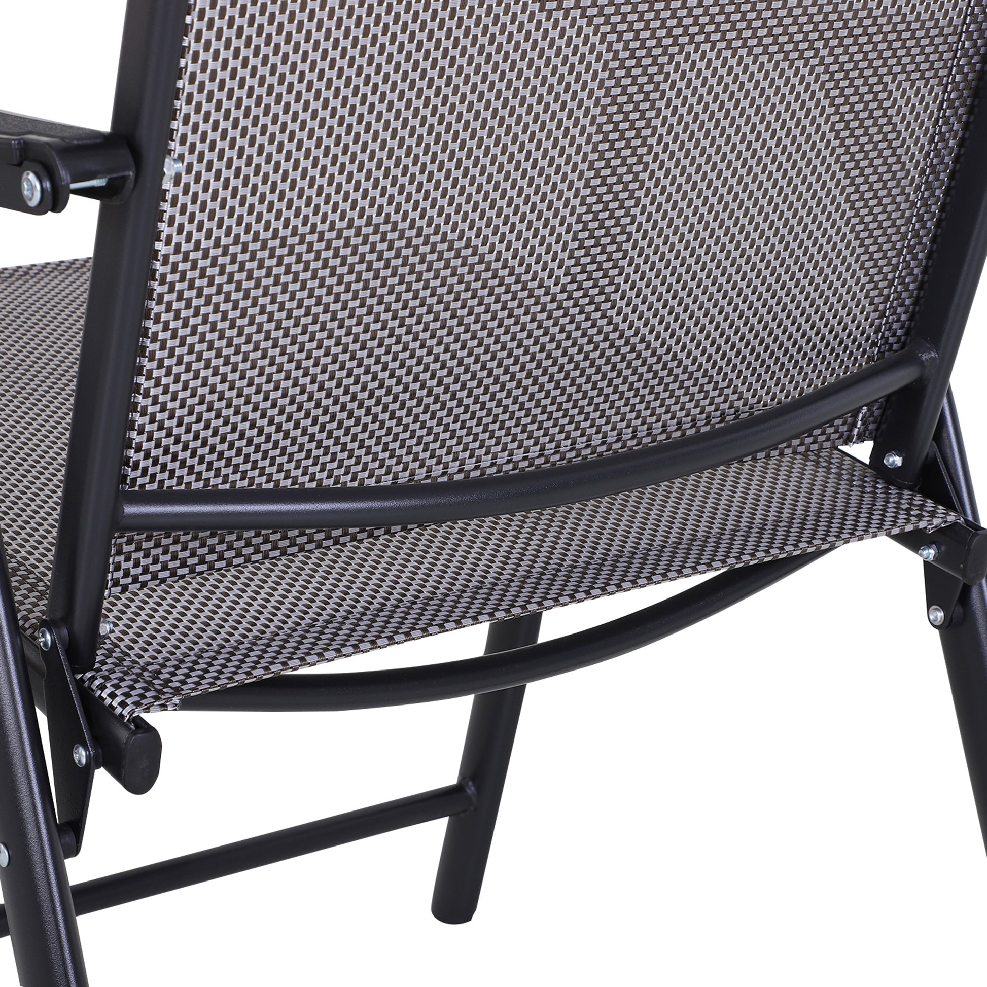 4-Piece Folding Chair Set - Grey Steel Mesh-DECOROLALA