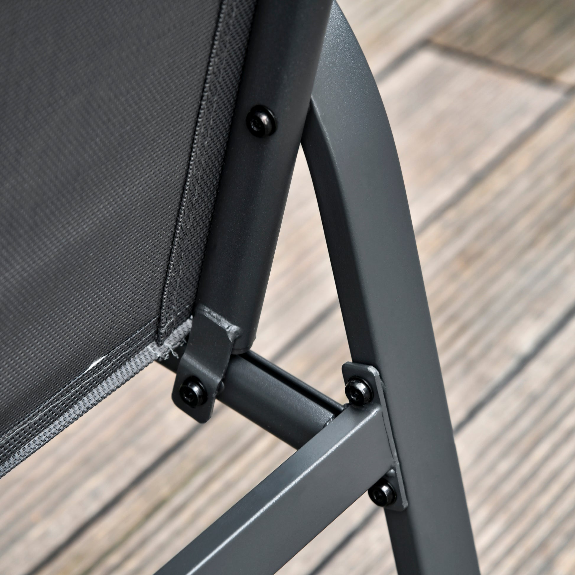 4-Piece Patio Set - Dark Grey Steel-DECOROLALA