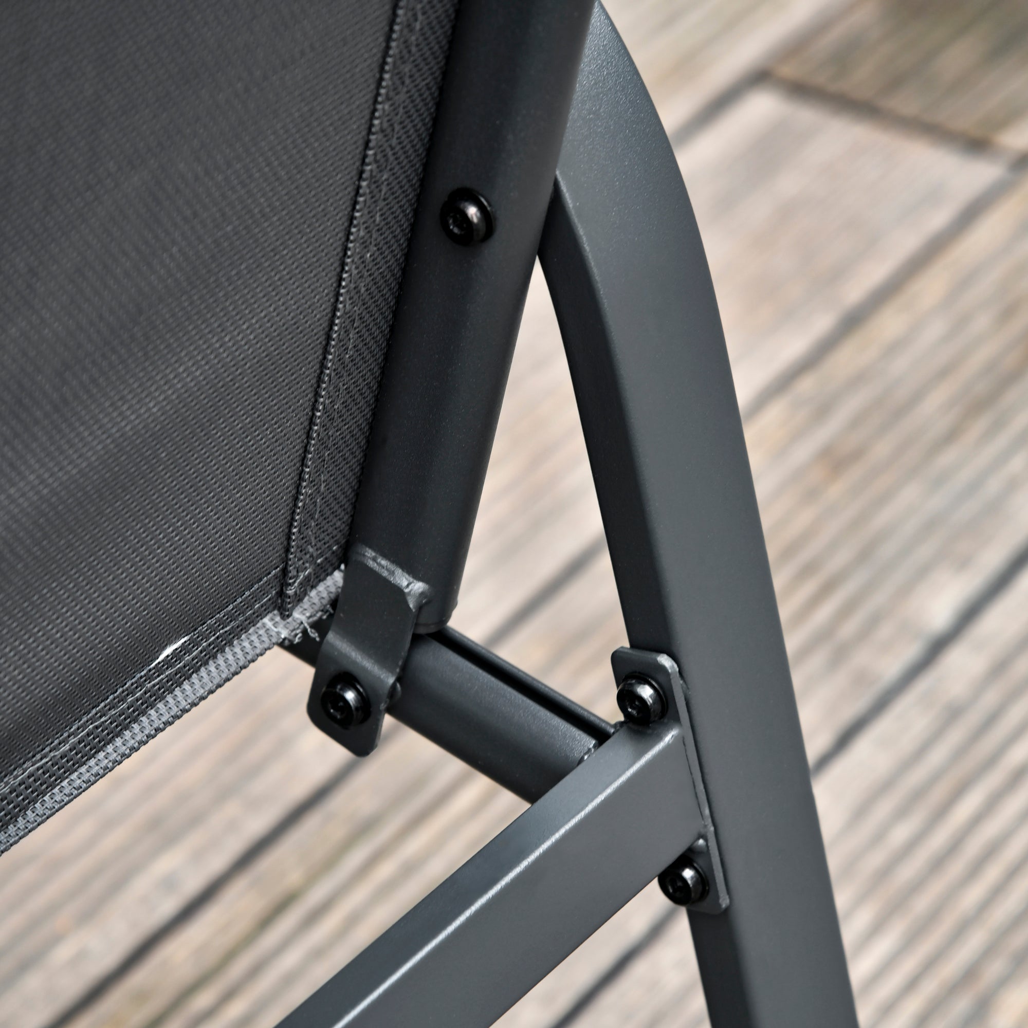 4-Piece Patio Set - Dark Grey Steel-DECOROLALA