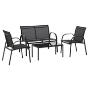 4-Piece Patio Set - Dark Grey Steel-DECOROLALA