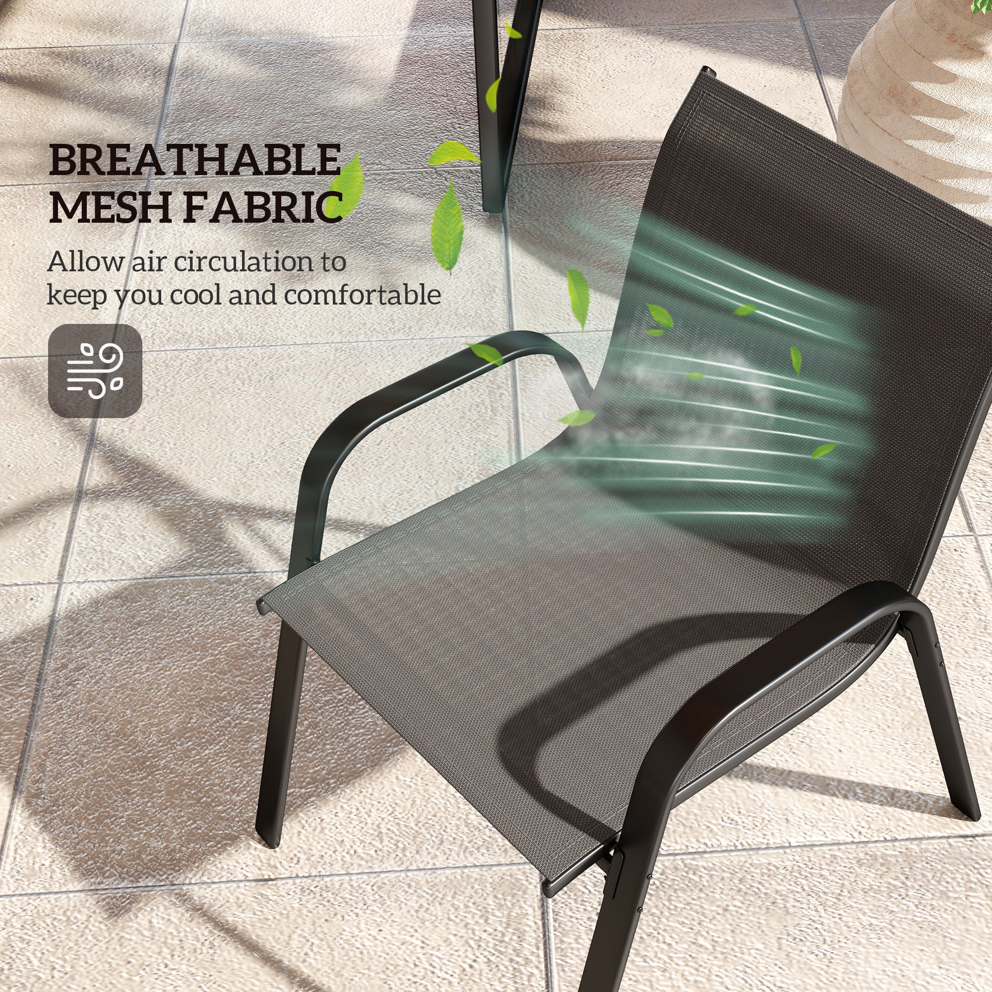 4 Piece Patio Set - Loveseat, 2 Chairs, Glass Table-DECOROLALA