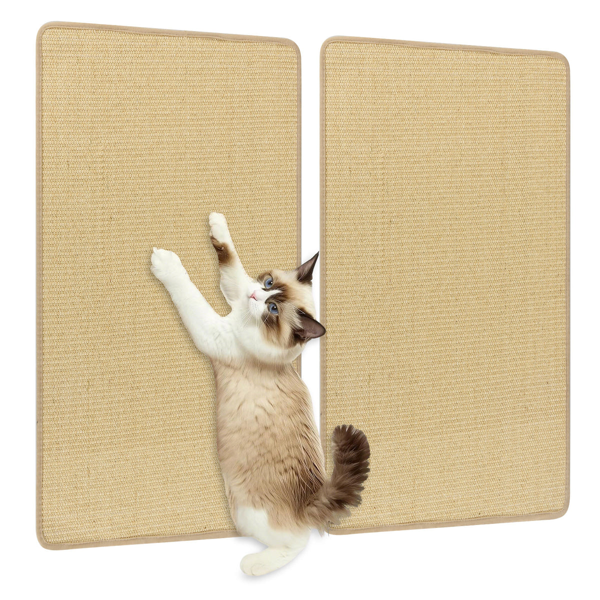 4 Pieces Cat Scratcher Mat Set 32 x 20 Inch Pads for Cats-Cat Trees & Scratchers-DECOROLALA