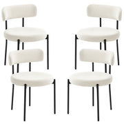 4 Pieces Dining Chairs Corduroy Upholstery Beige-DECOROLALA