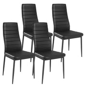 4 Pieces Modern Leather Dinning Chairs Set with Metal Frame-Dining Chairs-DECOROLALA