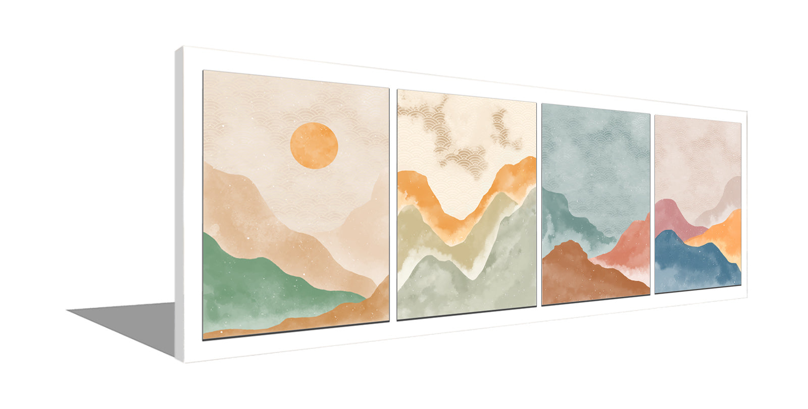 4 Scene Landscape Canvas - Abstract minimalism art- Large Wall Decor-RGB varnish-Wall Art-DECOROLALA