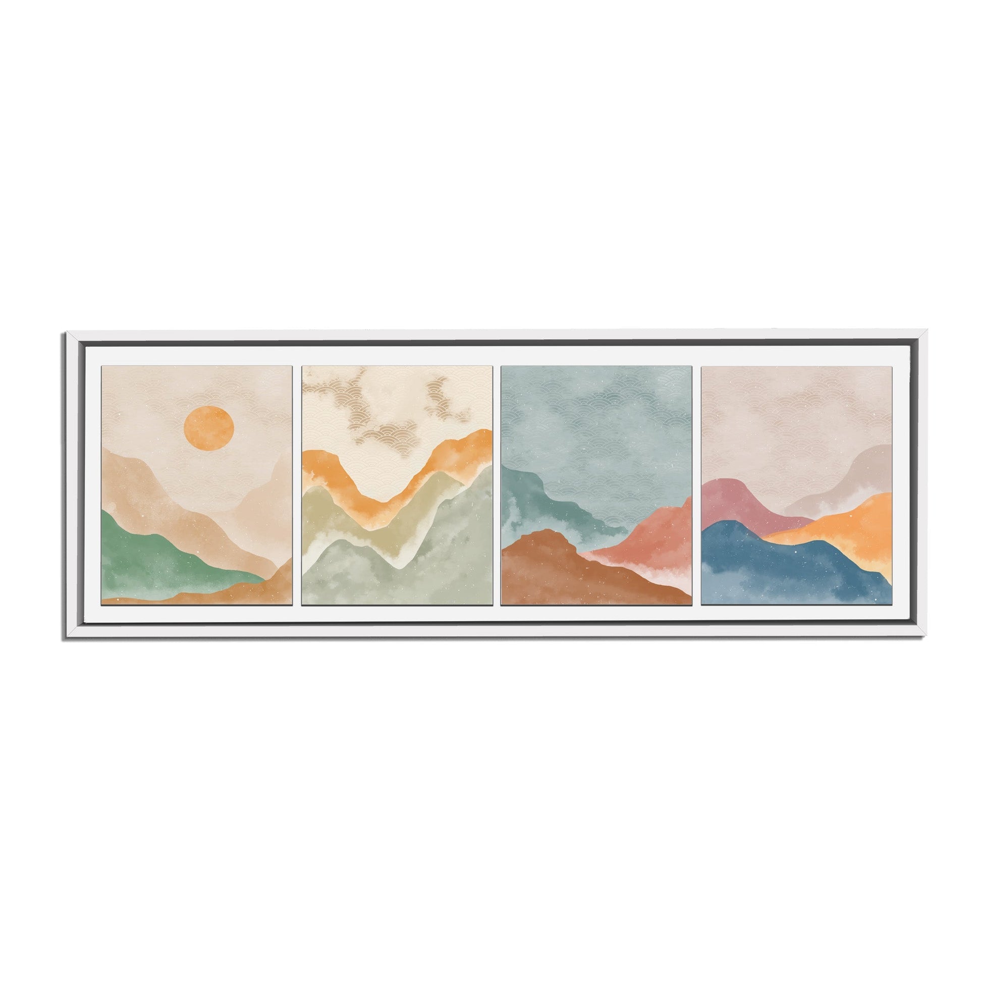 4 Scene Landscape Canvas - Abstract minimalism art- Large Wall Decor-RGB varnish-Wall Art-DECOROLALA
