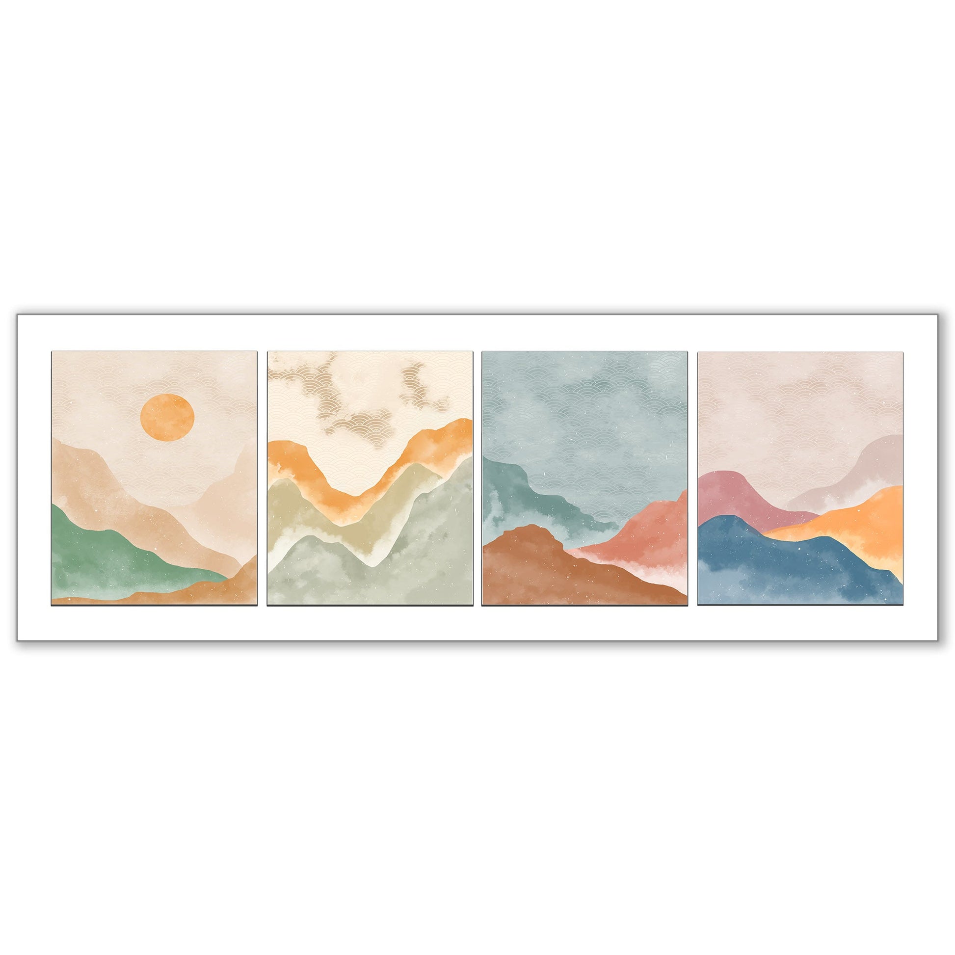 4 Scene Landscape Canvas - Abstract minimalism art- Large Wall Decor-RGB varnish-Wall Art-DECOROLALA